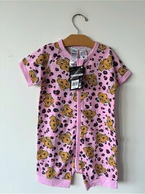Disney Pink Lion Cub Zip Short Romper